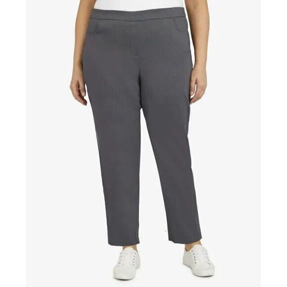 Alfred Dunner Pull-On Pant Allure Proportioned Elastic Waistband Gray Plus 18W - Picture 4 of 6